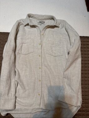 Madewell Cream Oversized Knit Button-Up flannel shirt